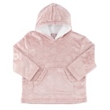 FBR305-DP-612: Dusty Pink Floral Embossed Hooded Robe (6-12 Months)